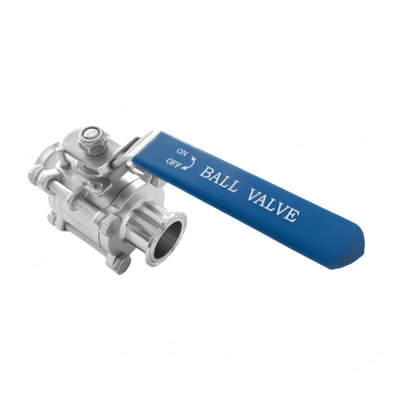 Válvula de esfera sanitária de furo completo 3pcs